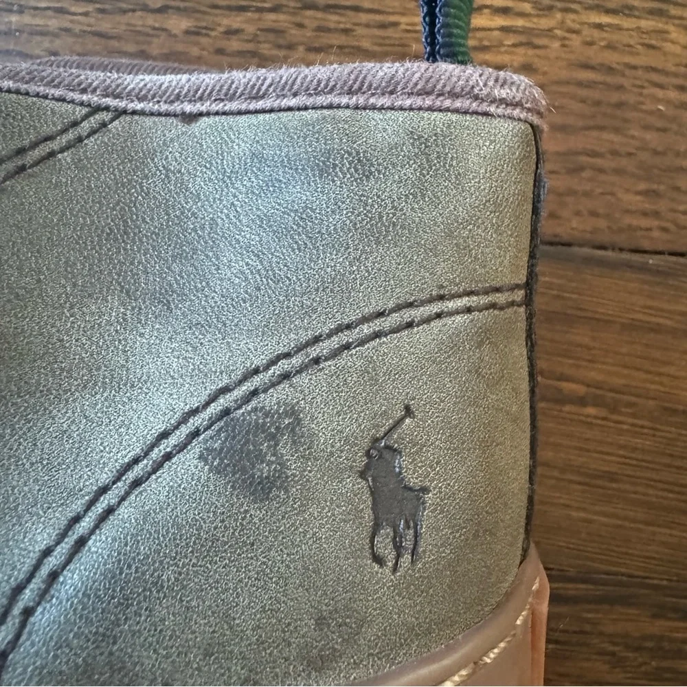Polo Ralph Lauren army green brown boots toddler size 10 chett wyes - Picture 9 of 9
